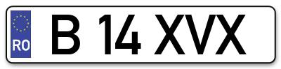 Placuta inmatriculare numar auto  B-14-XVX, B 14 XVX, B14XVX