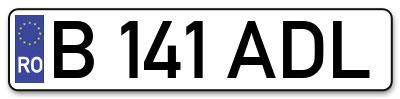 Placuta inmatriculare numar auto  B-141-ADL, B 141 ADL, B141ADL