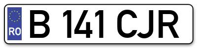 Placuta inmatriculare numar auto  B-141-CJR, B 141 CJR, B141CJR