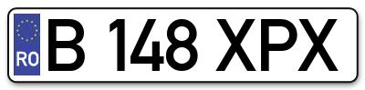 Placuta inmatriculare numar auto  B-148-XPX, B 148 XPX, B148XPX