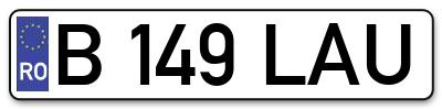 Placuta inmatriculare numar auto  B-149-LAU, B 149 LAU, B149LAU