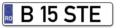 Placuta inmatriculare numar auto  B-15-STE, B 15 STE, B15STE