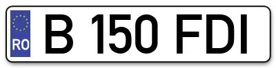 Placuta inmatriculare numar auto  B-150-FDI, B 150 FDI, B150FDI