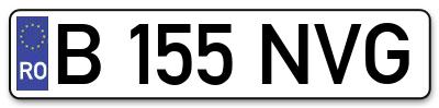 Placuta inmatriculare numar auto  B-155-NVG, B 155 NVG, B155NVG