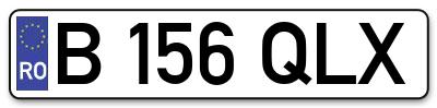 Placuta inmatriculare numar auto  B-156-QLX, B 156 QLX, B156QLX