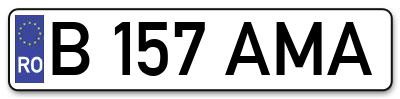Placuta inmatriculare numar auto  B-157-AMA, B 157 AMA, B157AMA