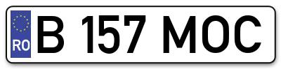 Placuta inmatriculare numar auto  B-157-MOC, B 157 MOC, B157MOC