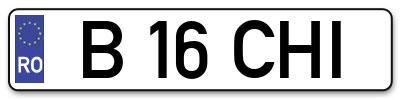Placuta inmatriculare numar auto  B-16-CHI, B 16 CHI, B16CHI