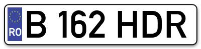 Placuta inmatriculare numar auto  B-162-HDR, B 162 HDR, B162HDR