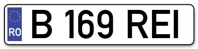 Placuta inmatriculare numar auto  B-169-REI, B 169 REI, B169REI