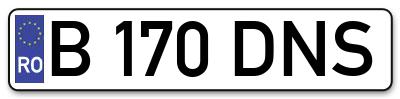 Placuta inmatriculare numar auto  B-170-DNS, B 170 DNS, B170DNS