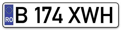 Placuta inmatriculare numar auto  B-174-XWH, B 174 XWH, B174XWH