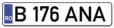 Placuta inmatriculare numar auto  B-176-ANA, B 176 ANA, B176ANA