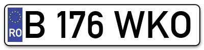 Placuta inmatriculare numar auto  B-176-WKO, B 176 WKO, B176WKO