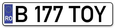 Placuta inmatriculare numar auto  B-177-TOY, B 177 TOY, B177TOY