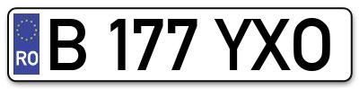 Placuta inmatriculare numar auto  B-177-YXO, B 177 YXO, B177YXO