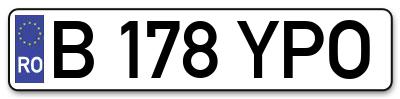 Placuta inmatriculare numar auto  B-178-YPO, B 178 YPO, B178YPO