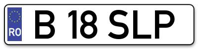 Placuta inmatriculare numar auto  B-18-SLP, B 18 SLP, B18SLP