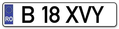 Placuta inmatriculare numar auto  B-18-XVY, B 18 XVY, B18XVY