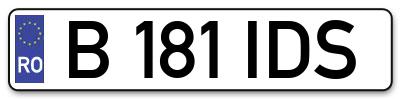 Placuta inmatriculare numar auto  B-181-IDS, B 181 IDS, B181IDS
