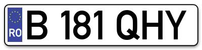Placuta inmatriculare numar auto  B-181-QHY, B 181 QHY, B181QHY
