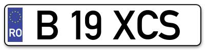 Placuta inmatriculare numar auto  B-19-XCS, B 19 XCS, B19XCS