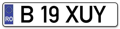 Placuta inmatriculare numar auto  B-19-XUY, B 19 XUY, B19XUY