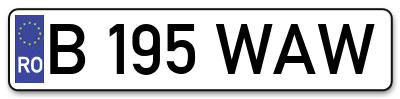 Placuta inmatriculare numar auto  B-195-WAW, B 195 WAW, B195WAW