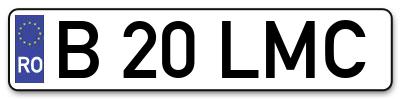 Placuta inmatriculare numar auto  B-20-LMC, B 20 LMC, B20LMC