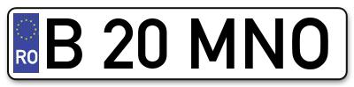 Placuta inmatriculare numar auto  B-20-MNO, B 20 MNO, B20MNO