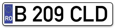 Placuta inmatriculare numar auto  B-209-CLD, B 209 CLD, B209CLD