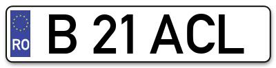 Placuta inmatriculare numar auto  B-21-ACL, B 21 ACL, B21ACL
