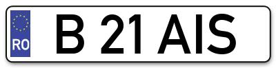 Placuta inmatriculare numar auto  B-21-AIS, B 21 AIS, B21AIS
