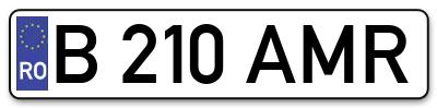 Placuta inmatriculare numar auto  B-210-AMR, B 210 AMR, B210AMR