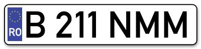 Placuta inmatriculare numar auto  B-211-NMM, B 211 NMM, B211NMM