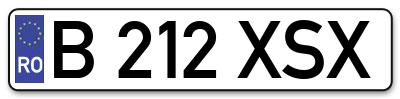 Placuta inmatriculare numar auto  B-212-XSX, B 212 XSX, B212XSX