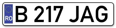Placuta inmatriculare numar auto  B-217-JAG, B 217 JAG, B217JAG