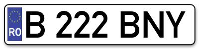 Placuta inmatriculare numar auto  B-222-BNY, B 222 BNY, B222BNY