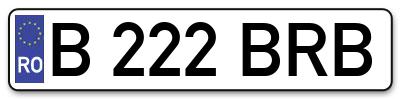 Placuta inmatriculare numar auto  B-222-BRB, B 222 BRB, B222BRB