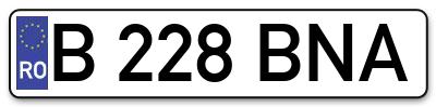 Placuta inmatriculare numar auto  B-228-BNA, B 228 BNA, B228BNA