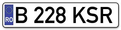 Placuta inmatriculare numar auto  B-228-KSR, B 228 KSR, B228KSR
