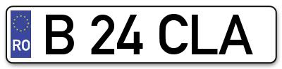 Placuta inmatriculare numar auto  B-24-CLA, B 24 CLA, B24CLA