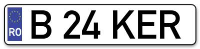 Placuta inmatriculare numar auto  B-24-KER, B 24 KER, B24KER