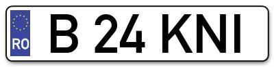 Placuta inmatriculare numar auto  B-24-KNI, B 24 KNI, B24KNI