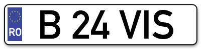 Placuta inmatriculare numar auto  B-24-VIS, B 24 VIS, B24VIS