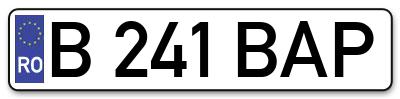 Placuta inmatriculare numar auto  B-241-BAP, B 241 BAP, B241BAP