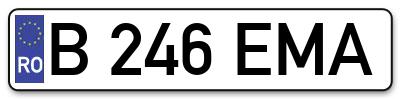 Placuta inmatriculare numar auto  B-246-EMA, B 246 EMA, B246EMA