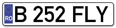 Placuta inmatriculare numar auto  B-252-FLY, B 252 FLY, B252FLY