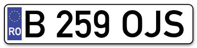 Placuta inmatriculare numar auto  B-259-OJS, B 259 OJS, B259OJS
