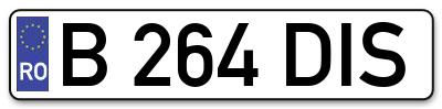 Placuta inmatriculare numar auto  B-264-DIS, B 264 DIS, B264DIS